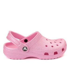 Kids Croc Classic Flamingo Glitter Clogs + FREE Disney Enchanted Croc Ch…